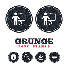 Presentation billboard sign icon.