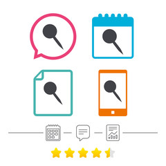 Pushpin sign icon. Pin button.