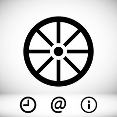 Obraz premium wheel icon stock vector illustration flat design