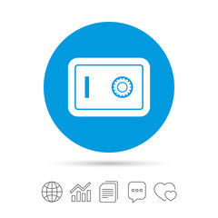 Safe sign icon. Deposit lock symbol.
