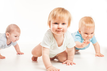 Infants crawling race