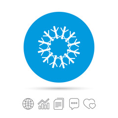 Snowflake artistic sign icon. Air conditioning.