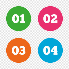 Step one, two, three icons. Sequence of options.
