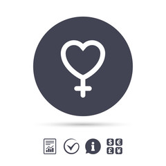 Female sign icon. Woman sex button.