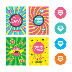 Obraz premium Sale arrow tag icons. Discount off symbols.