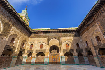 Fototapeta na wymiar Madrasa in Fes Medina, Morocco