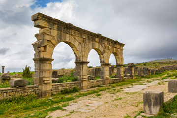 Obraz premium Excavations in the Archeologique de Volubilis, Morocco.