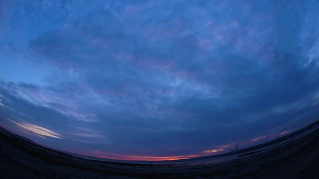 Moody Ocean Sunset Time Lapse Cloudscape