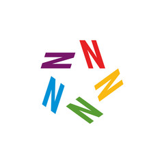 N five-letter initial - with a negative space star