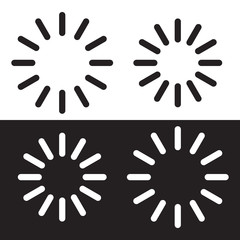 Obraz premium Circular loading sign set, black and white, vector illustration.