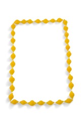 pasta arranged on white background