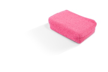 High angle view of pink bath sponge