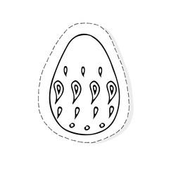 Hand drawn Easter related icon sticker - egg decorated with doodle elements. Vector illustration Cartoon spring holiday concept. Decoration colorful eggs, with cute borders, girly sketch style