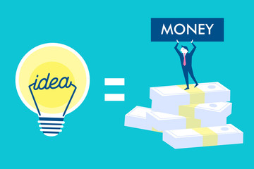 businesman with light bulb