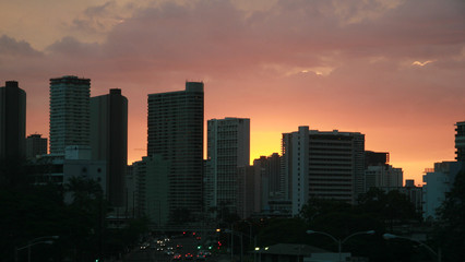 Fototapeta na wymiar Sunset over the skyline