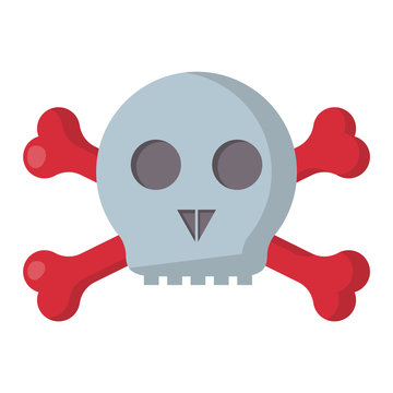 Grunge danger scary skull symbol vector illustration human bone horror art dead skeleton.