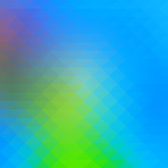 Blue green red rows of triangles background, square