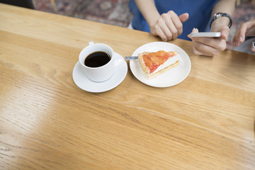 Fruit cake and coffee