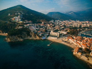 Fototapeta na wymiar Aerial View of Old town Budva in Montenegro.