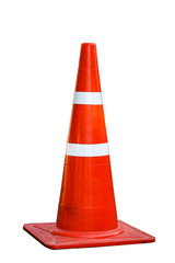 orange traffic cone on white background