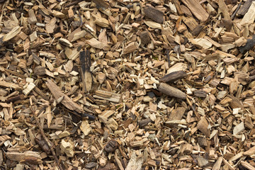 Texture of smoked wood chips in natural form