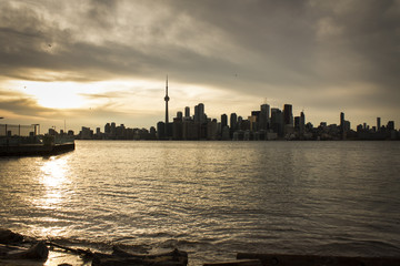 Fototapeta premium Downtown Toronto Skyline Sunset