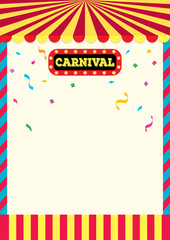 Carnival sign and frame design background.