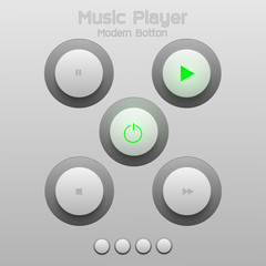green variety button music player vector