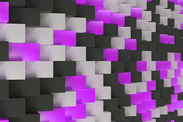 Pattern with black, white and violet rectangular shapes