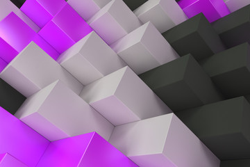 Obraz premium Pattern with black, white and violet rectangular shapes