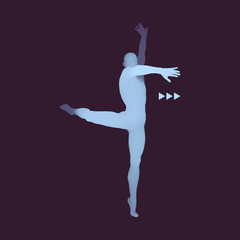 Gymnast. 3D Model of Man. Human Body Model. Gymnastics Activities for Icon Health and Fitness Community.