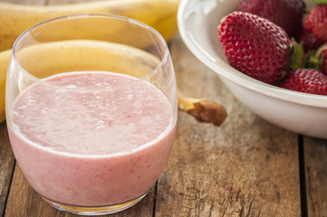 Fresh strawberry and banana smoothie