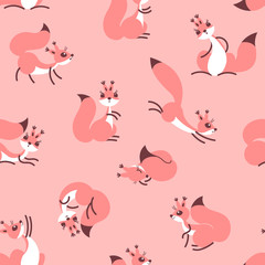 Little cute squirrels. Seamless pattern for gift wrapping, wallpaper, childrens room or clothing.
