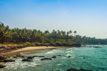 Wild beach in Maharashtra state, India, Arabian sea
