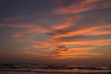 Amazing sunset at Arambol beach, North Goa, India