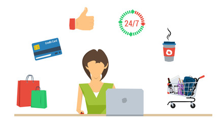Online shopping for woman - concept