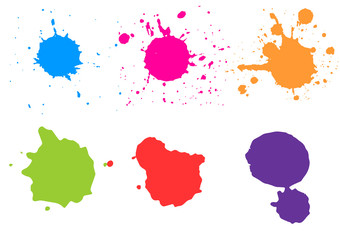Color paint splatters.Paint splashes set.Vector illustration design.