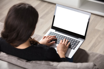 Woman Using Laptop