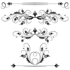 Set vintage ornament and decorative divider for card or text