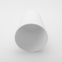 Disposable Paper Glass Mock-Up  For Coffee, Tea, Juice And Water, Ready For Design, Realistic Rendering Of  Disposable Paper Glass On Isolated White Background, 3D Illustration.