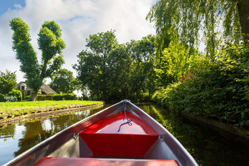 Detailed Sailboat in Canal