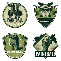 Colorful Vintage Active Leisure Emblems Set