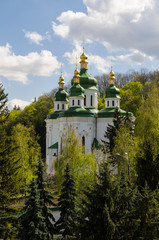 Fototapeta na wymiar Kiev, Ukraine - April 15, 2017 - St. George's Cathedral in Vydubitsky Monastery