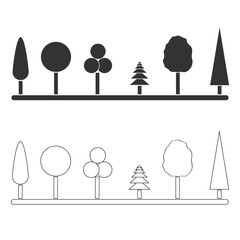 Black and white trees