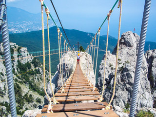 The rope bridge on Mount Ai-Petri
