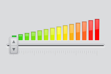 Interface slider. From minimum to maximum level
