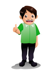 sales man on isolated white