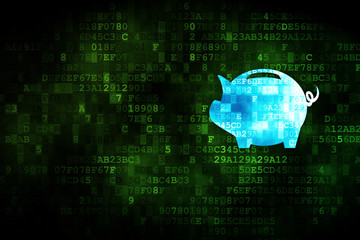 Money concept: Money Box on digital background