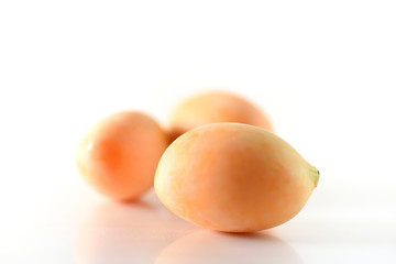 Tropical fruit (Marian plum,Plango,Maprangor Mayongchid) on white background
