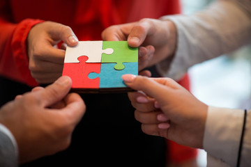 Business People Jigsaw Puzzle Collaboration Team Concept